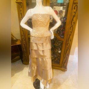 Zola Keller Beaded Sequins Strapless Gown Dress